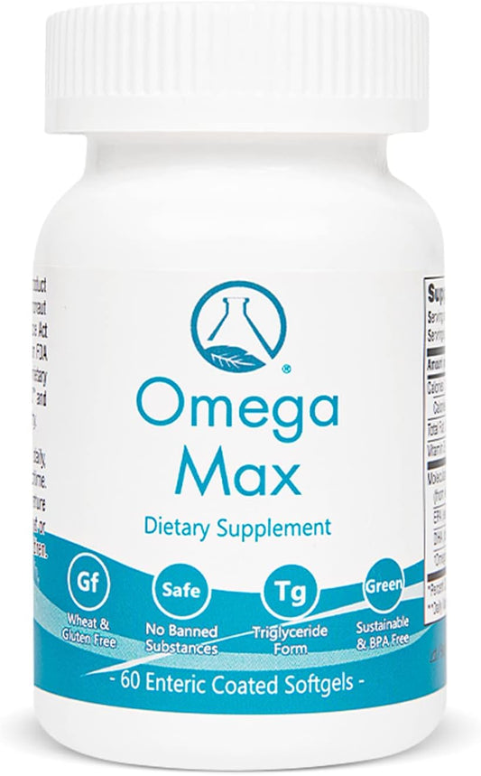 Nugevity Omega Max Fish Oil Softgels - 60 Count, 2000mg, Molecularly Distilled EPA DHA Omega-3 Supplement for Heart, Vision, Brain & Immune Support, Enteric Coated, No Burp Capsules