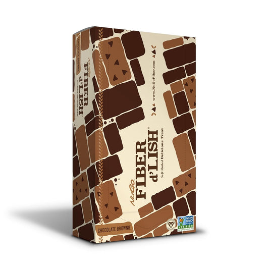 NuGo Fiber d'Lish Chocolate Brownie Bars - High Fiber, Vegan, 150 Calories, Pack of 16