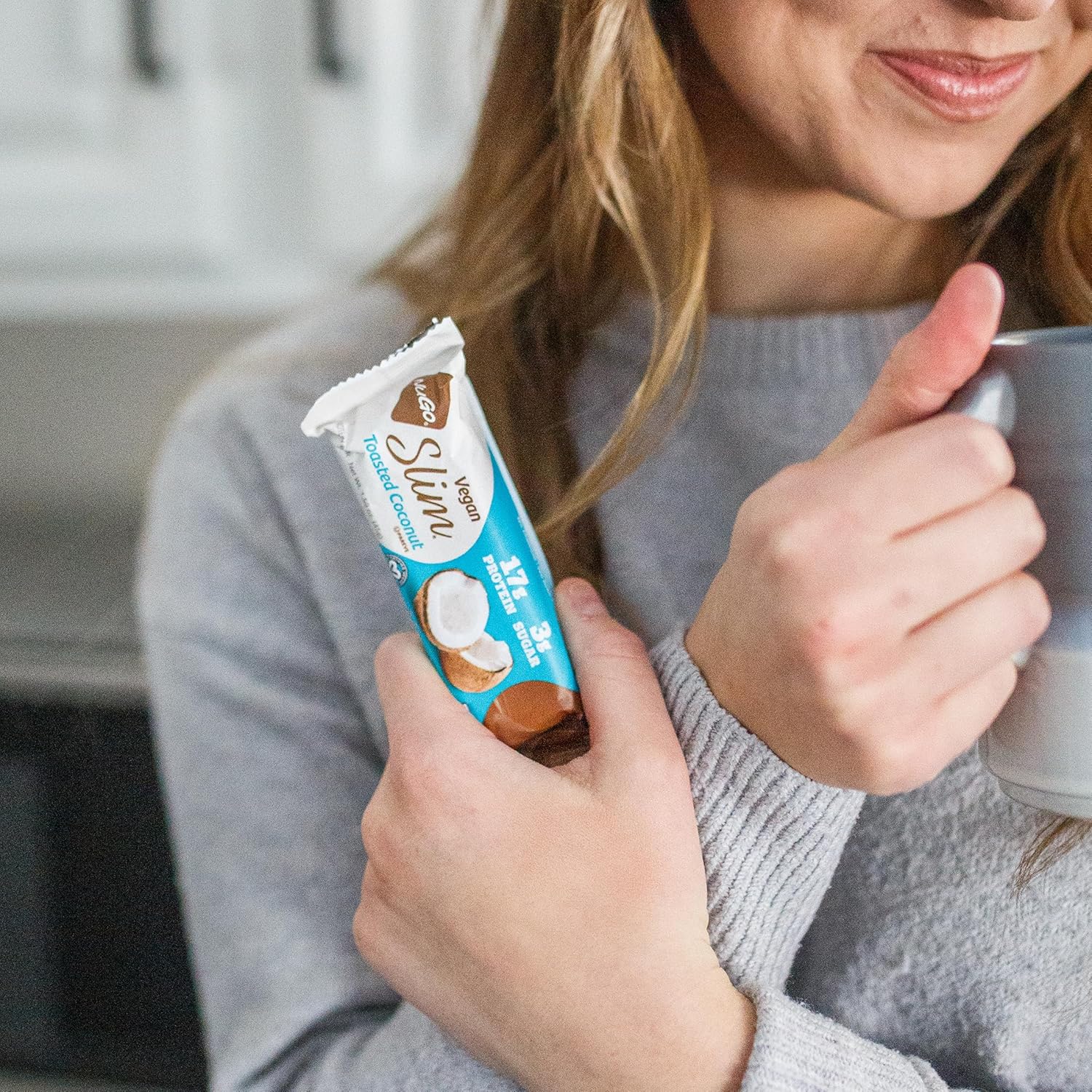 NuGo Slim Dark Chocolate Toasted Coconut Bars - High Protein, Low Sugar, Keto Friendly, Gluten Free - Pack of 12