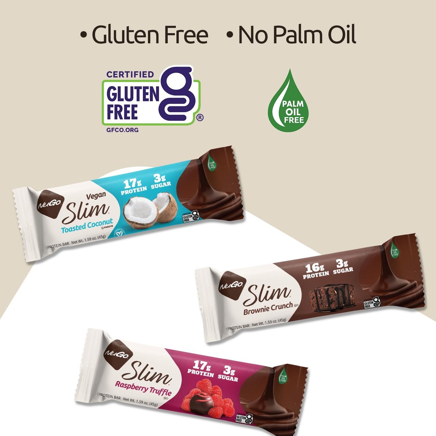 NuGo Slim Variety Pack - Crunchy Peanut Butter and Brownie Crunch, 24 Bars, 16g Protein, Keto & Gluten Free
