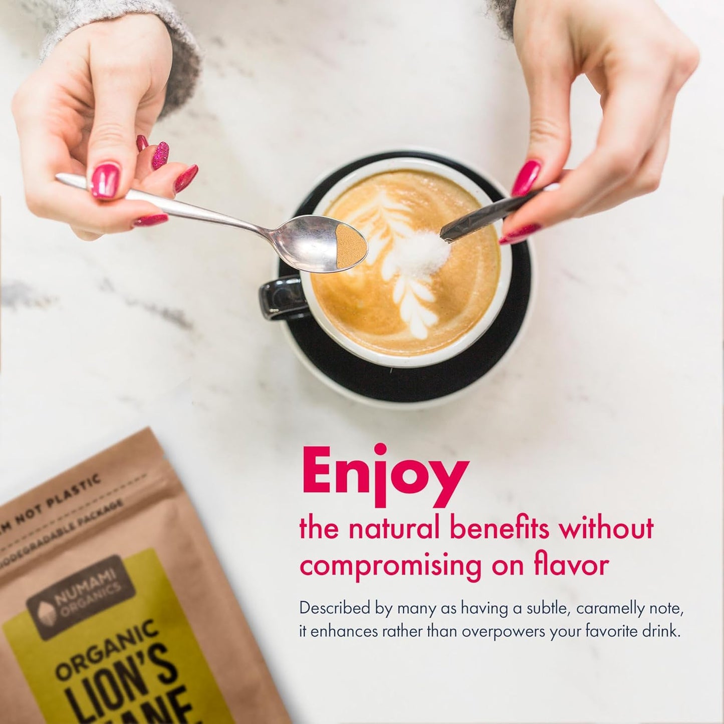 Numami Organic Lions Mane Mushroom Extract Powder | Double Extraction for High Potency 42.2% Beta Glucan | Enhance Cognitive Function Easily in Tea, Coffee, or Smoothies - BoostGo Australia