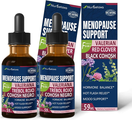 Nurbetoxa Black Cohosh Menopause Support Drops - Natural Estrogen Hormones for Women, 60-Day Strength | Hair, Skin, and Nails Revitalization, 4Fl Oz