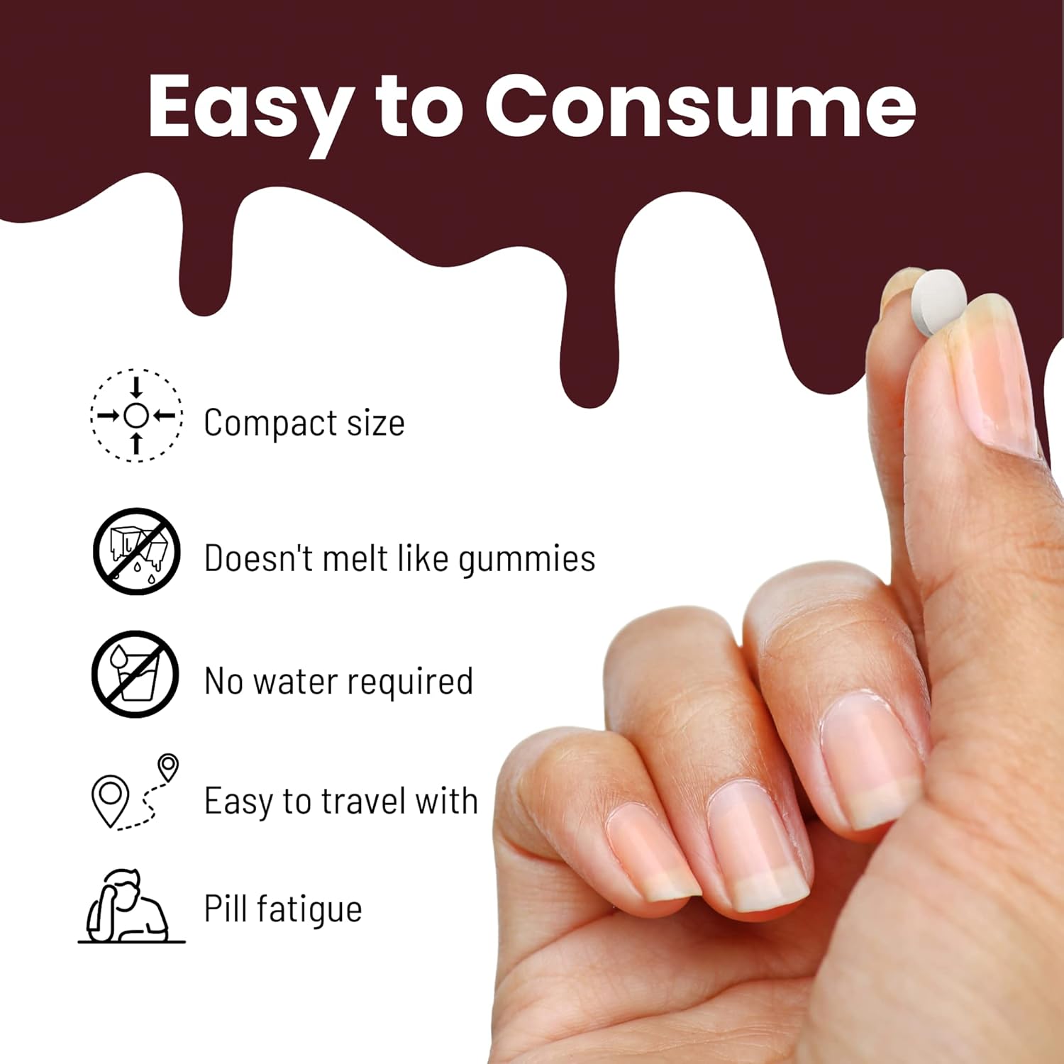 Nutra Meltz Biotin 500 mcg Melting Tablets - 60 Count - Cherry Flavor - Hair, Skin, Nail Support