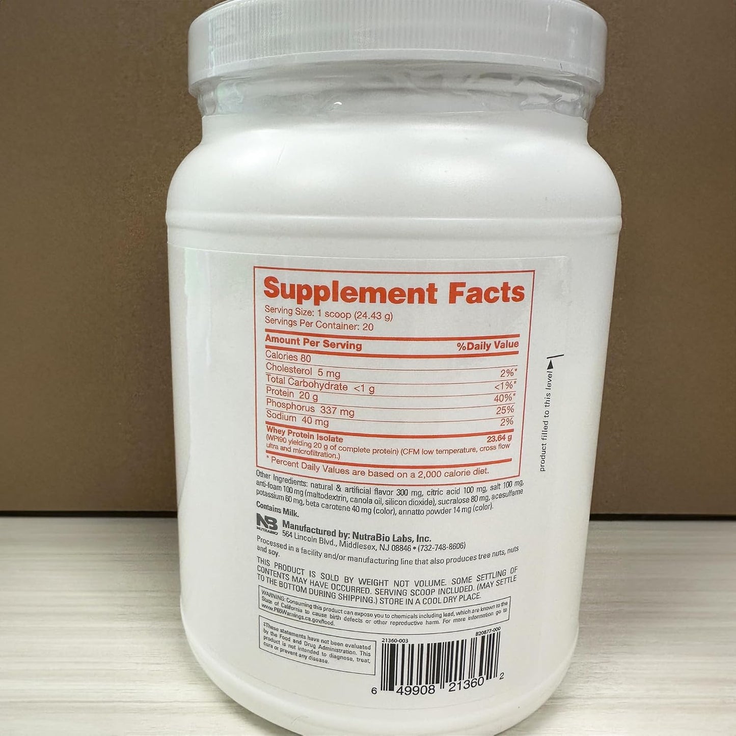 NutraBio Clear Whey Isolate Protein Powder - Mango Mist Flavor, Refreshing Protein Juice with Zero Sugar, 20 Servings
