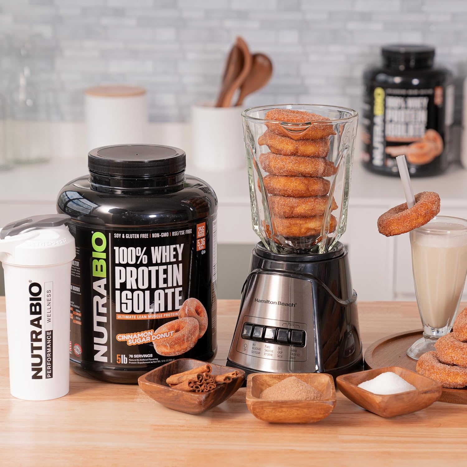 NutraBio Whey Protein Isolate Powder - Cinnamon Sugar Donut Flavor - 25g Protein, Complete Amino Acid Profile - Soy & Gluten Free - Non-GMO - 5 Lbs. - BoostGo Australia