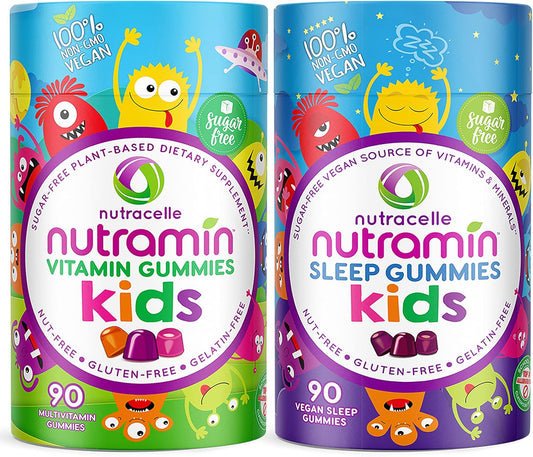 Nutracelle Nutramin's Kids Vegan Multivitamin and Sleep Gummy Combo Pack