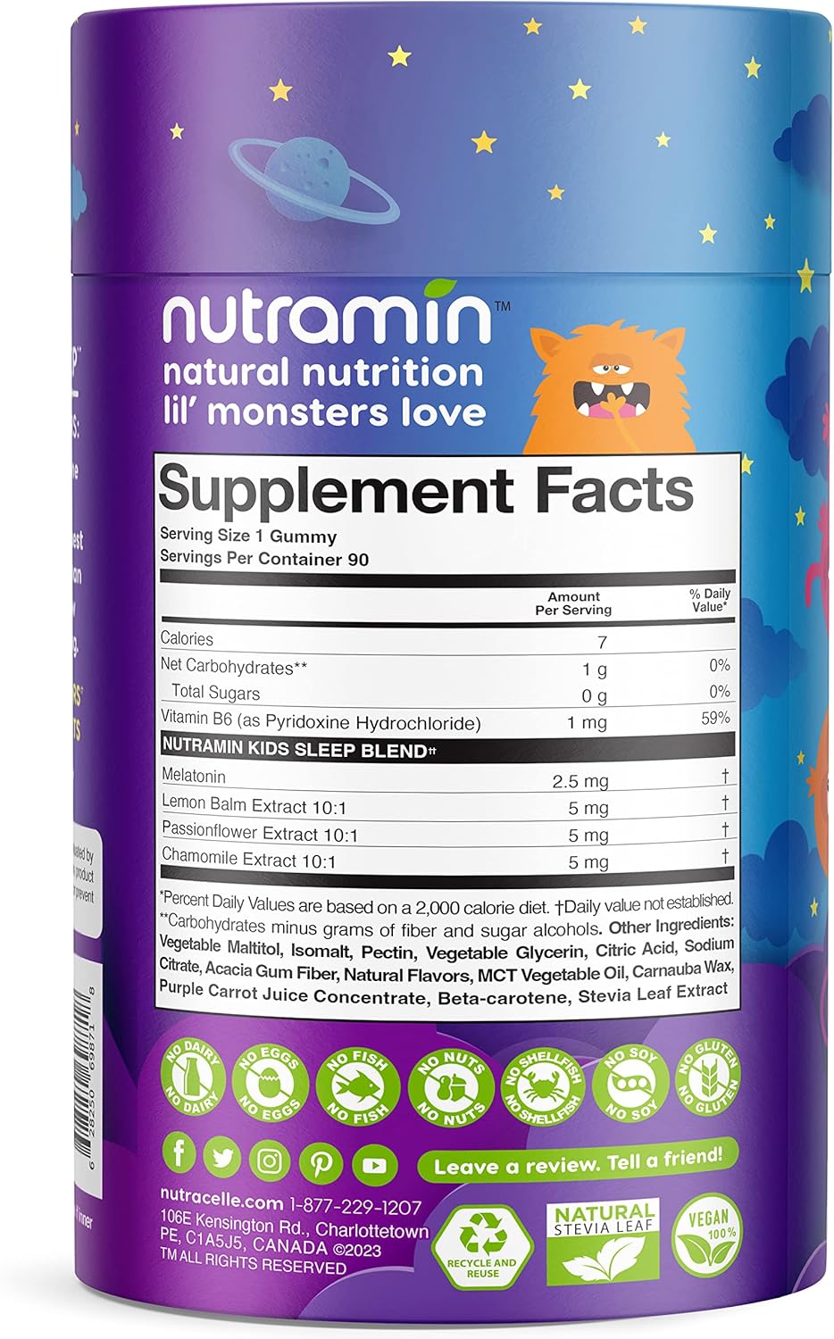Nutracelle Nutramin's Kids Vegan Multivitamin and Sleep Gummy Combo Pack