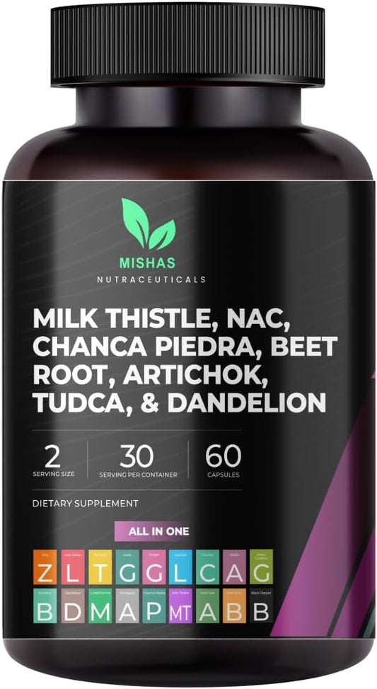 Nutraceutical Liver Health Supplement with Milk Thistle, NAC, and TUDCA - Supports Detox, Kidney and Respiratory Health - 60 Vegan Capsules
