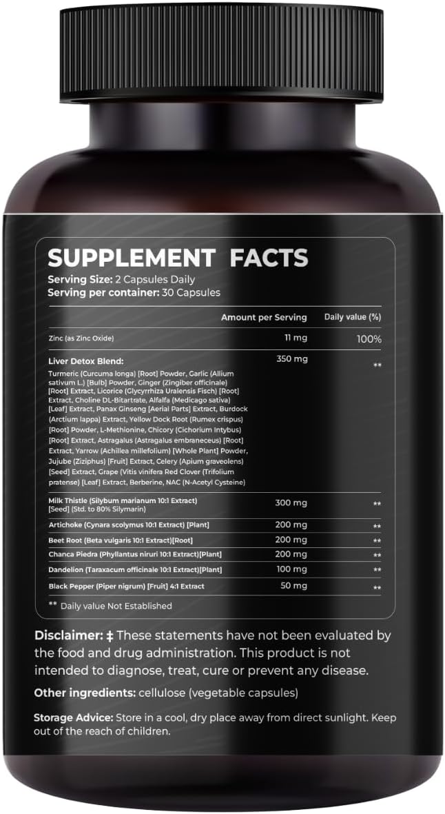 Nutraceutical Liver Health Supplement with Milk Thistle, NAC, and TUDCA - Supports Detox, Kidney and Respiratory Health - 60 Vegan Capsules