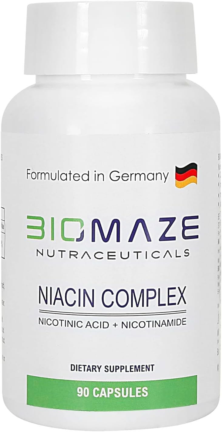 Nutraceuticals Vitamin B3 Niacin, Nicotinic Acid & Nicotinamide, Enhanced Formula - 90 Capsules