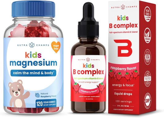 NutraChamps Kids Magnesium Gummies with B Complex - Natural Supplement for Children's Health