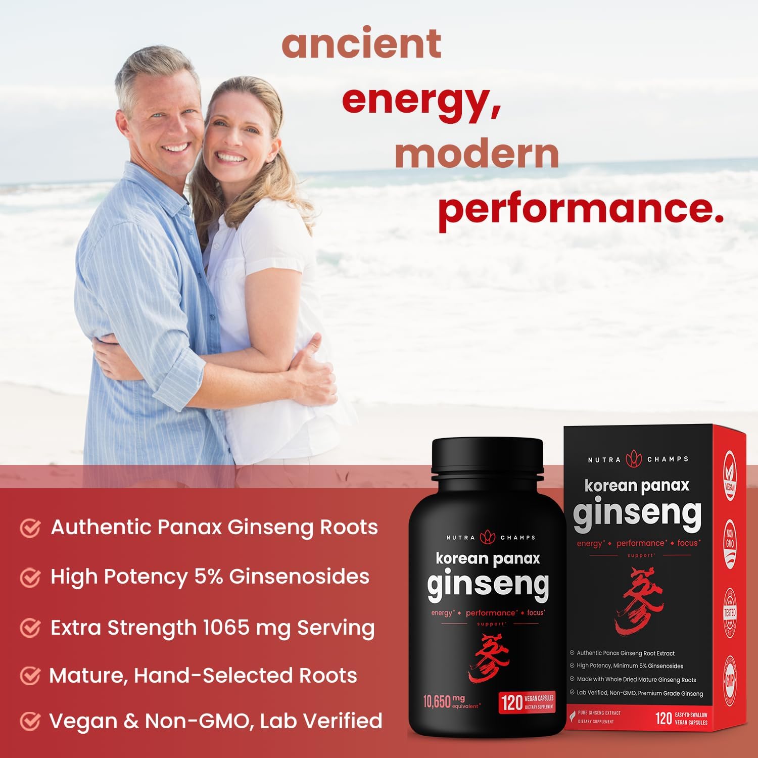 NutraChamps Ultimate Energy, Stamina & Cognition Support Bundle - 10-in-1 Mushrooms Powder & Ginseng
