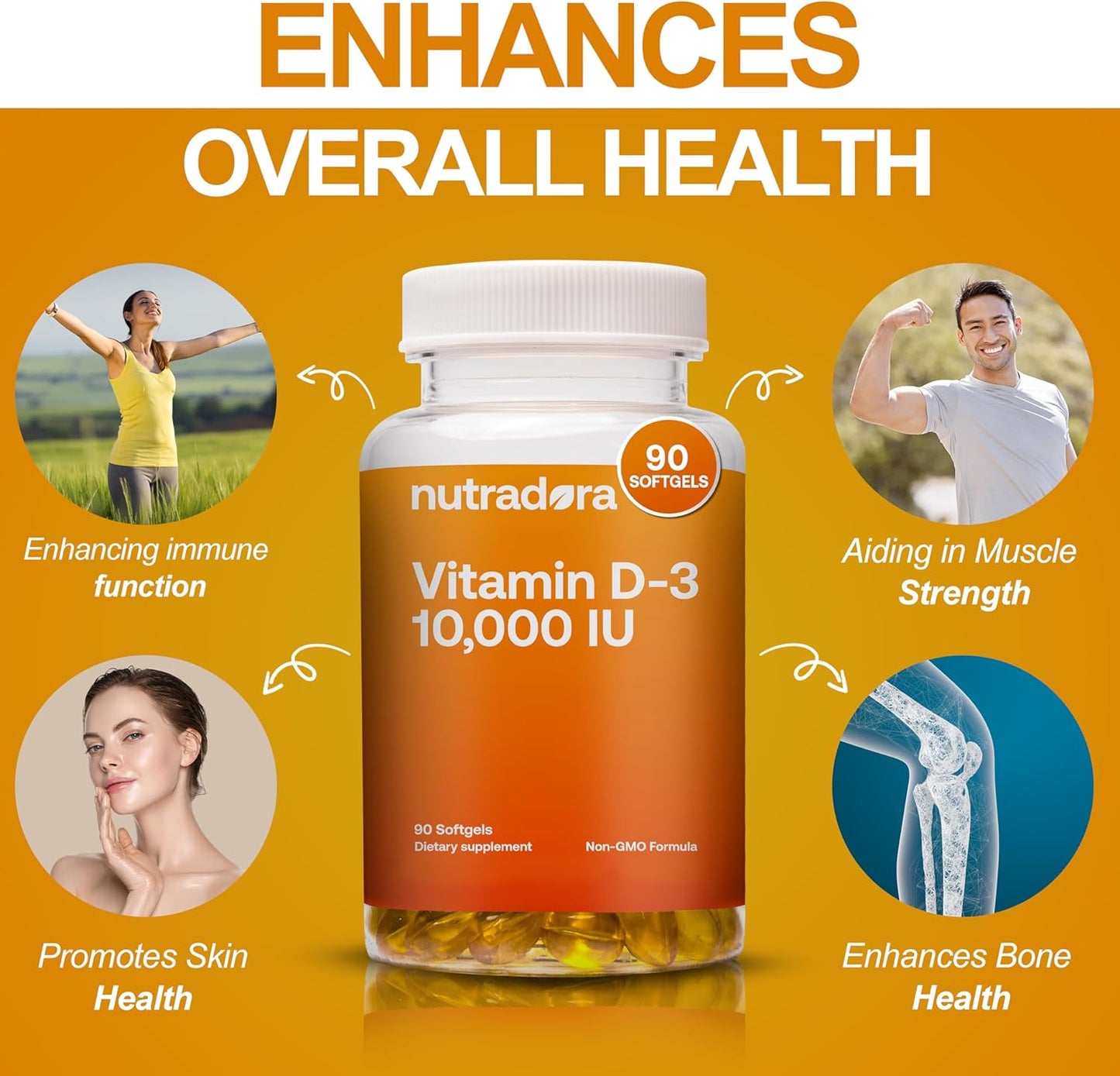 Nutradora Immune Support Bundle - Quercetin and Vitamin D3 for Stronger Immunity and Healthy Bones