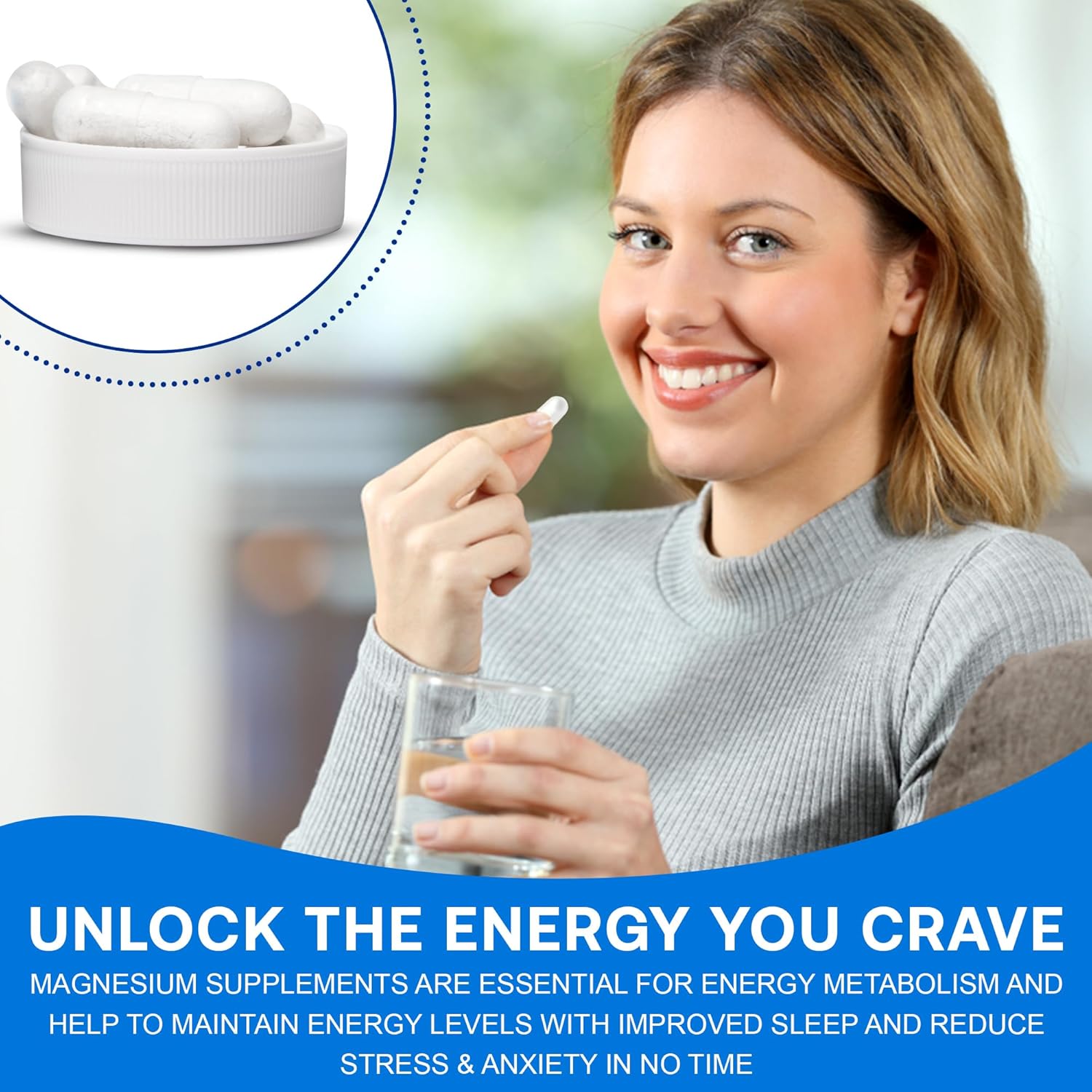 Nutradora Magnesium Complex 500mg Supplement for Sleep, Heart & Muscle Health - Men & Women's Magnesium Glycinate & Oxide - 60 Capsules