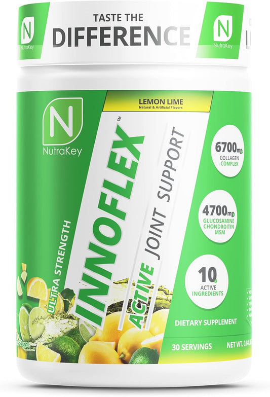 NutraKey Innoflex Joint Support Supplement with Glucosamine, Chondroitin, MSM, Hyaluronic Acid, and Collagen - 1500mg