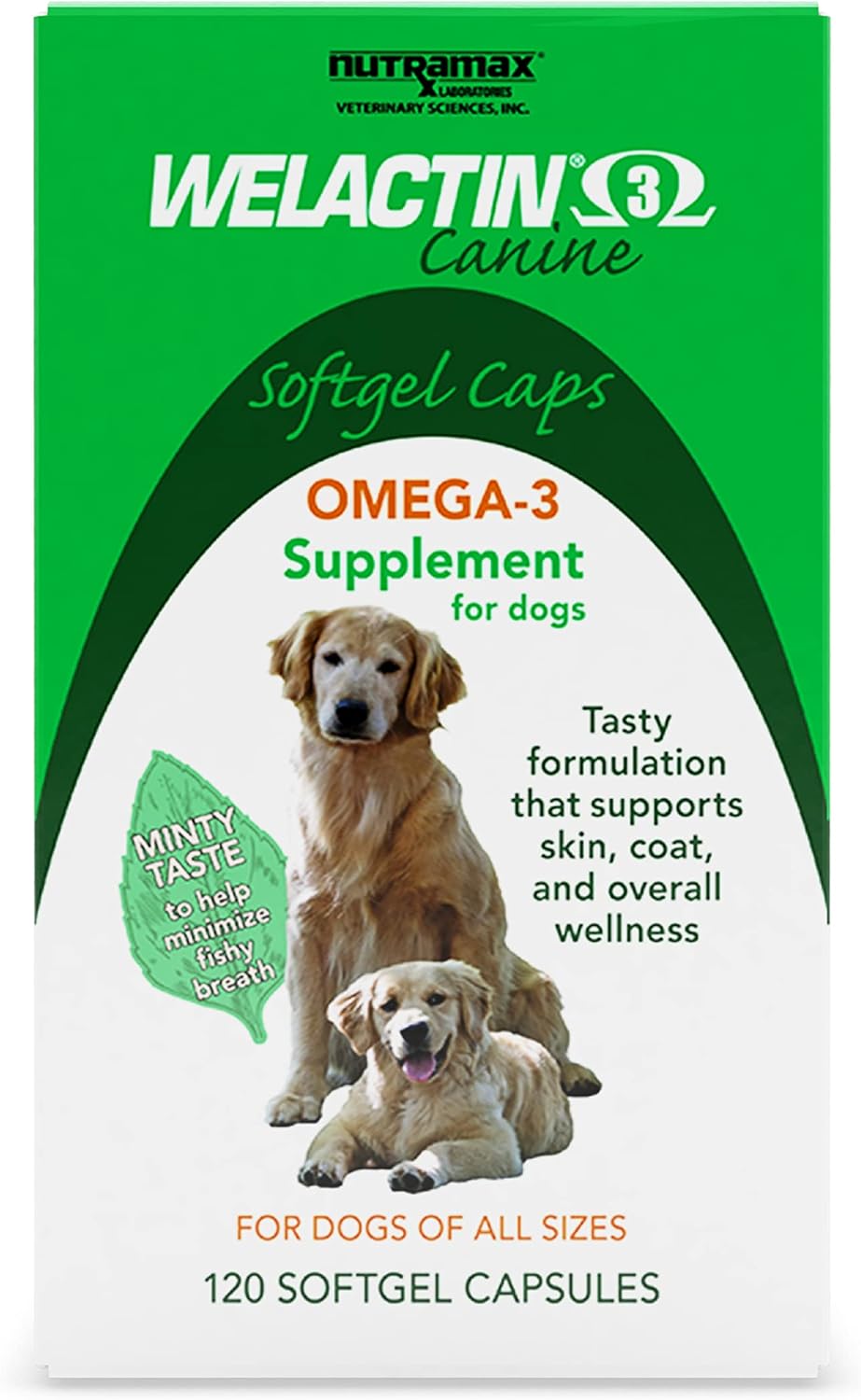 Nutramax Welactin Canine Soft Gel Supplements - 120 ct Bottle