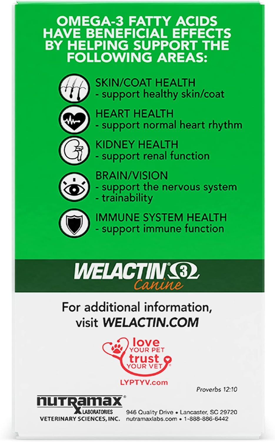 Nutramax Welactin Canine Soft Gel Supplements - 120 ct Bottle