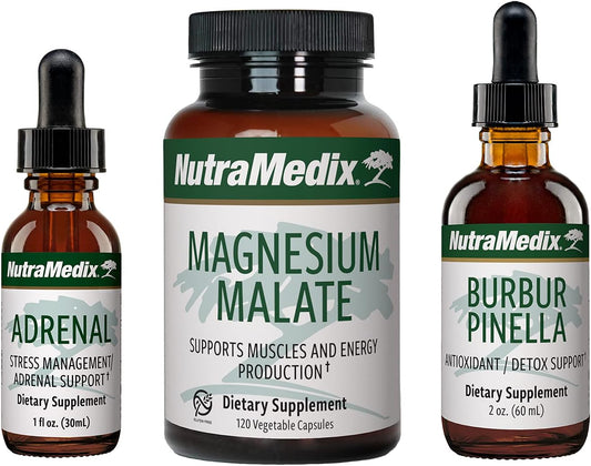 NutraMedix Energy Kit with Astragalus, Rhodiola, Ginseng, Schisandra Extracts, Detox Drops & Magnesium Capsules for Wellness