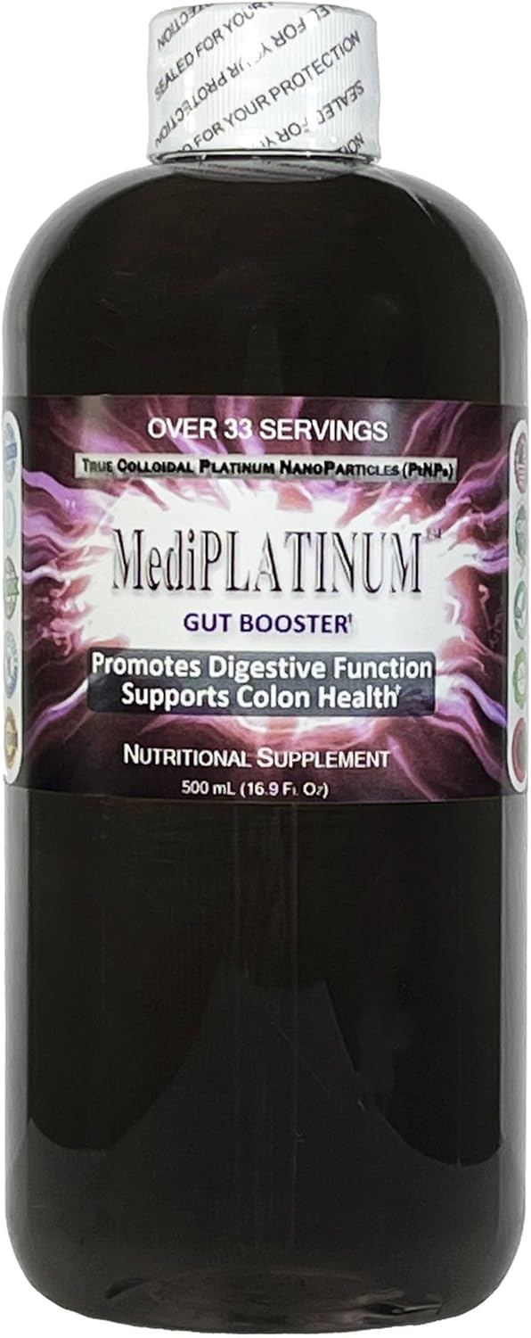 Nutraneering MediPLATINUM Gut Booster True Colloidal Platinum PtNP Supplement - 500 mL Bottle