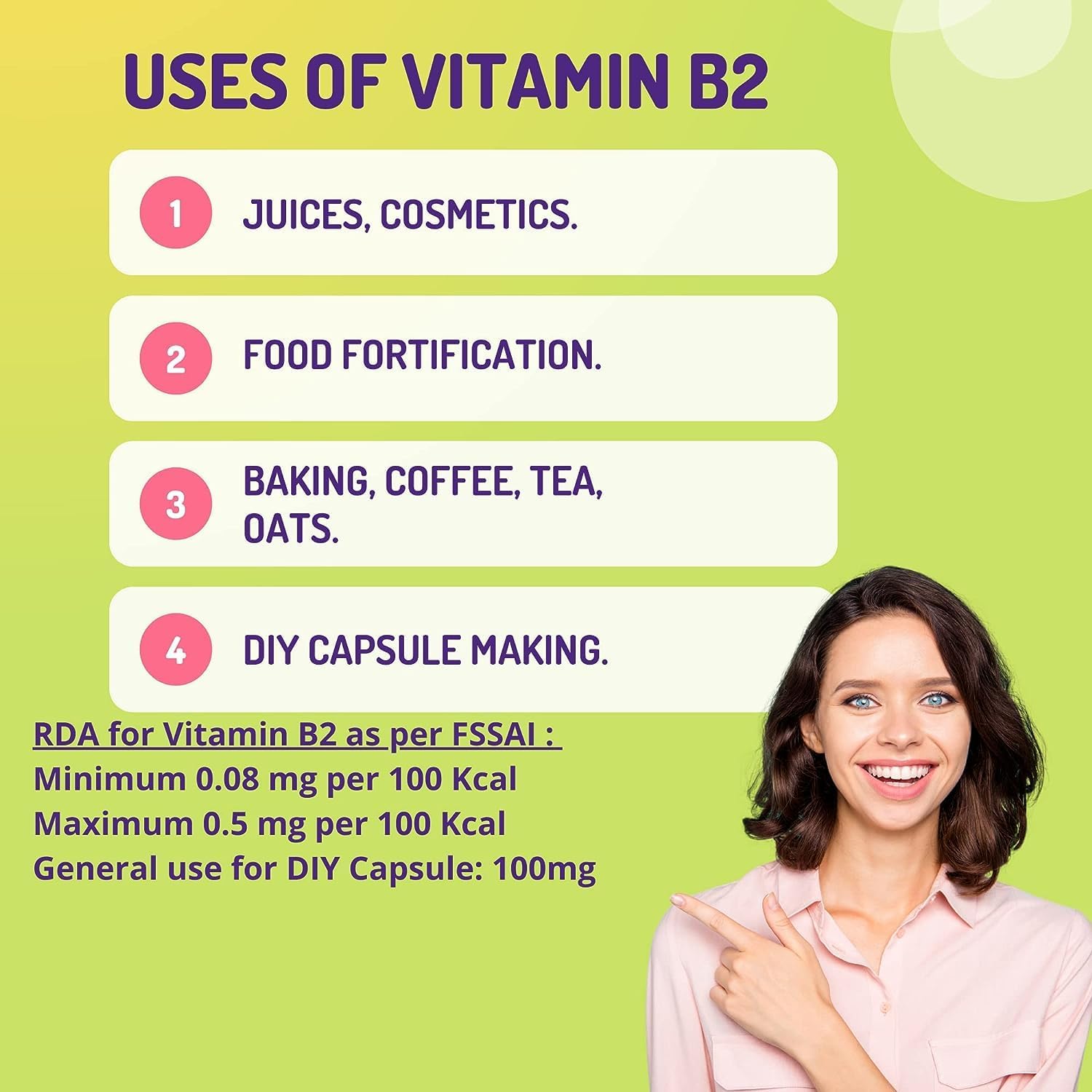 Nutranix BHM Vitamin B2 Riboflavin Powder - 50gm - High-Quality Dietary Supplement