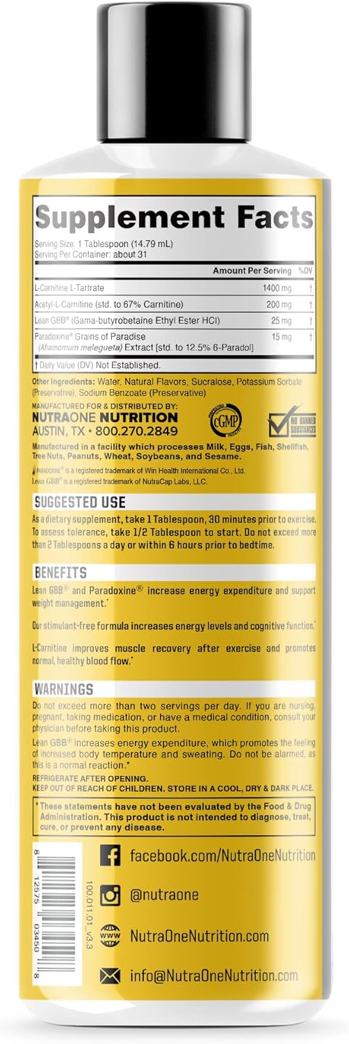 NutraOne Carnicuts Xtreme, L-Carnitine Liquid Supplement Stimulant Free (Pineapple - 31 Servings)*