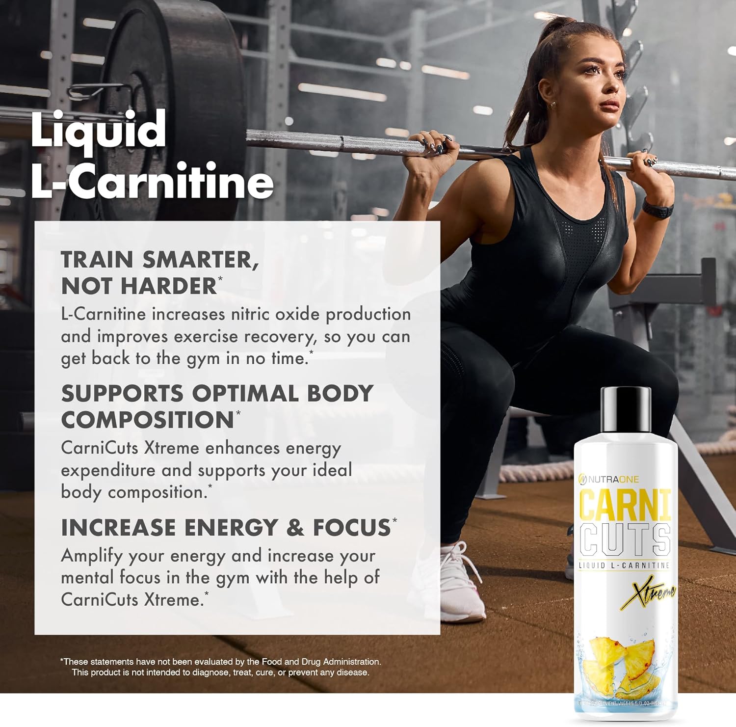 NutraOne Carnicuts Xtreme, L-Carnitine Liquid Supplement Stimulant Free (Pineapple - 31 Servings)*