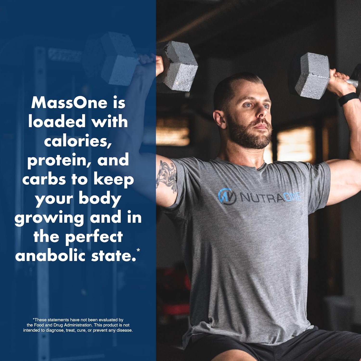 NutraOne Mass Gainer Protein Powder - Vanilla Flavor - 7 lbs - High Protein Meal Replacement for Mass Gain