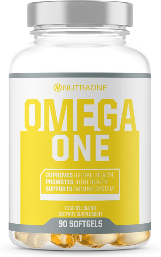 NutraOne Omega-3 Fish Oil Supplement - 90 Pills, 500mg OmegaOne Fish Oil