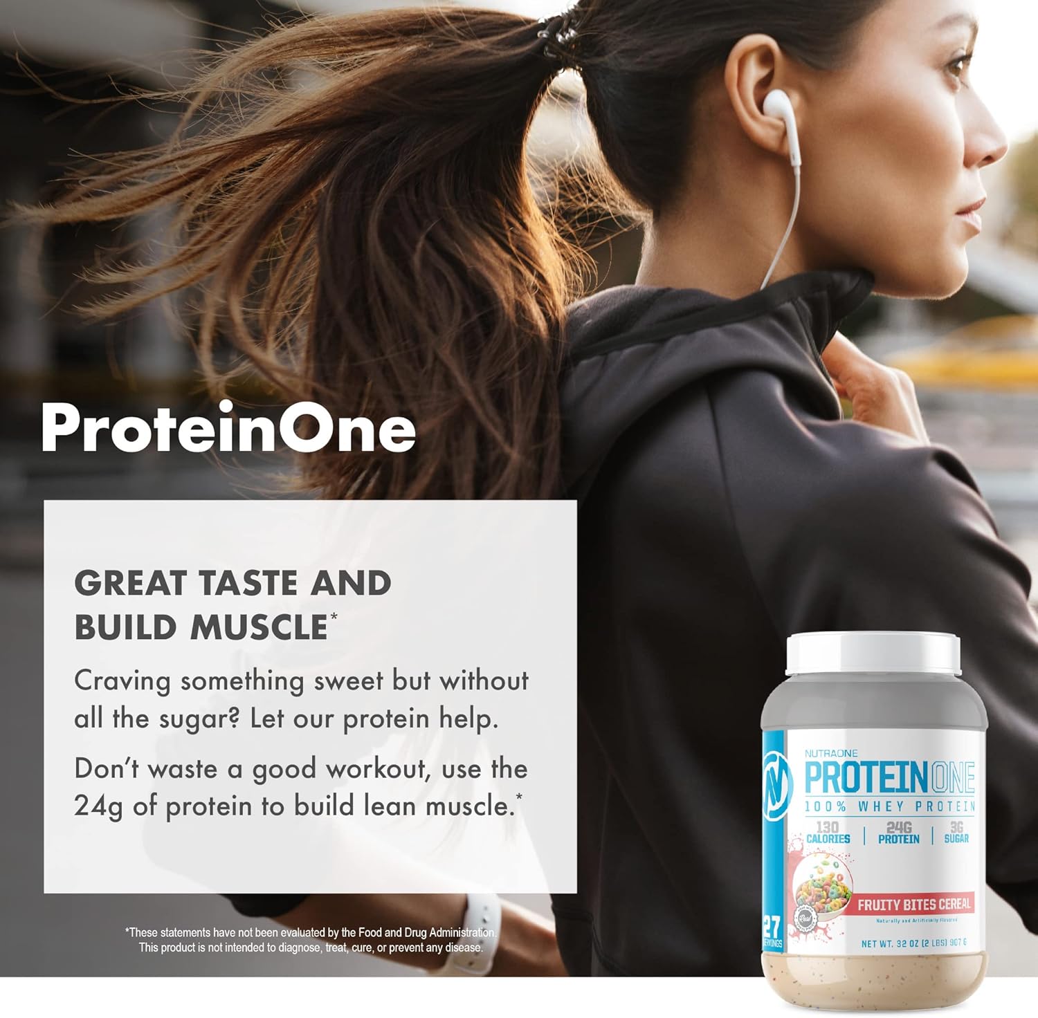NutraOne ProteinOne Whey Protein Shake Powder for Muscle Recovery & Building (Cookies & Cream, 5 LB) - Men & Women