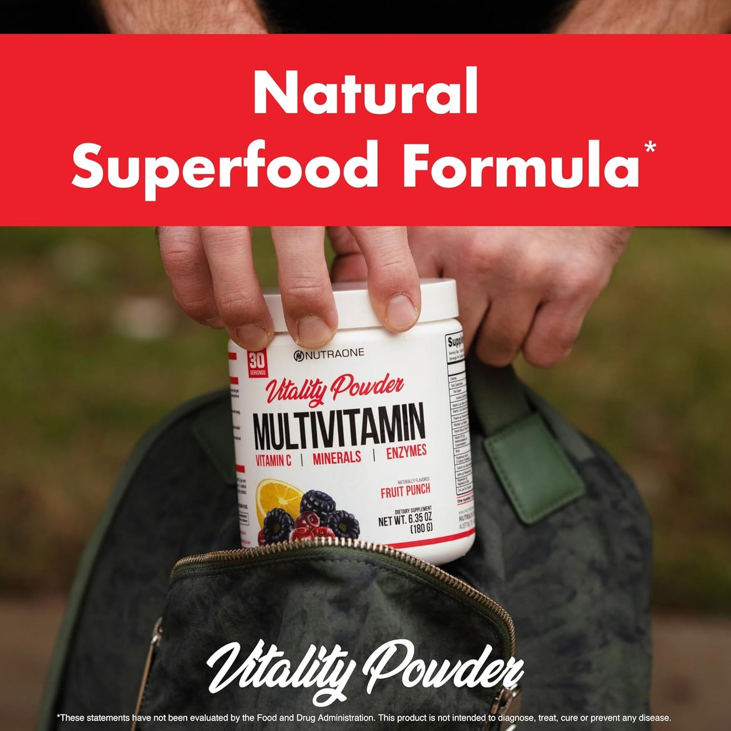 NutraOne Vitality Fruit Punch Vitamin Powder Supplement - 30 Servings