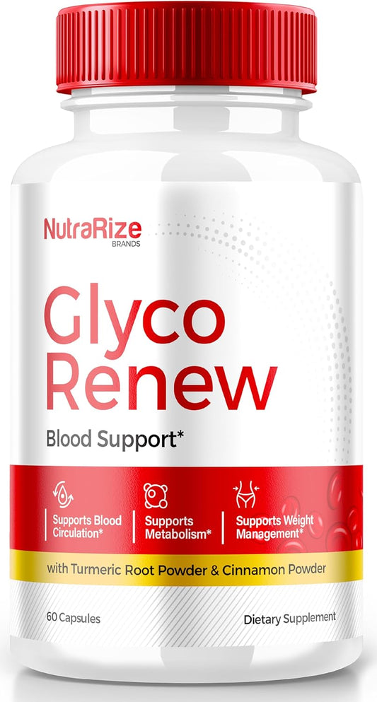 NutraRize Glyco Renew Pills - All Natural Blood Support Supplement (60 Capsules)