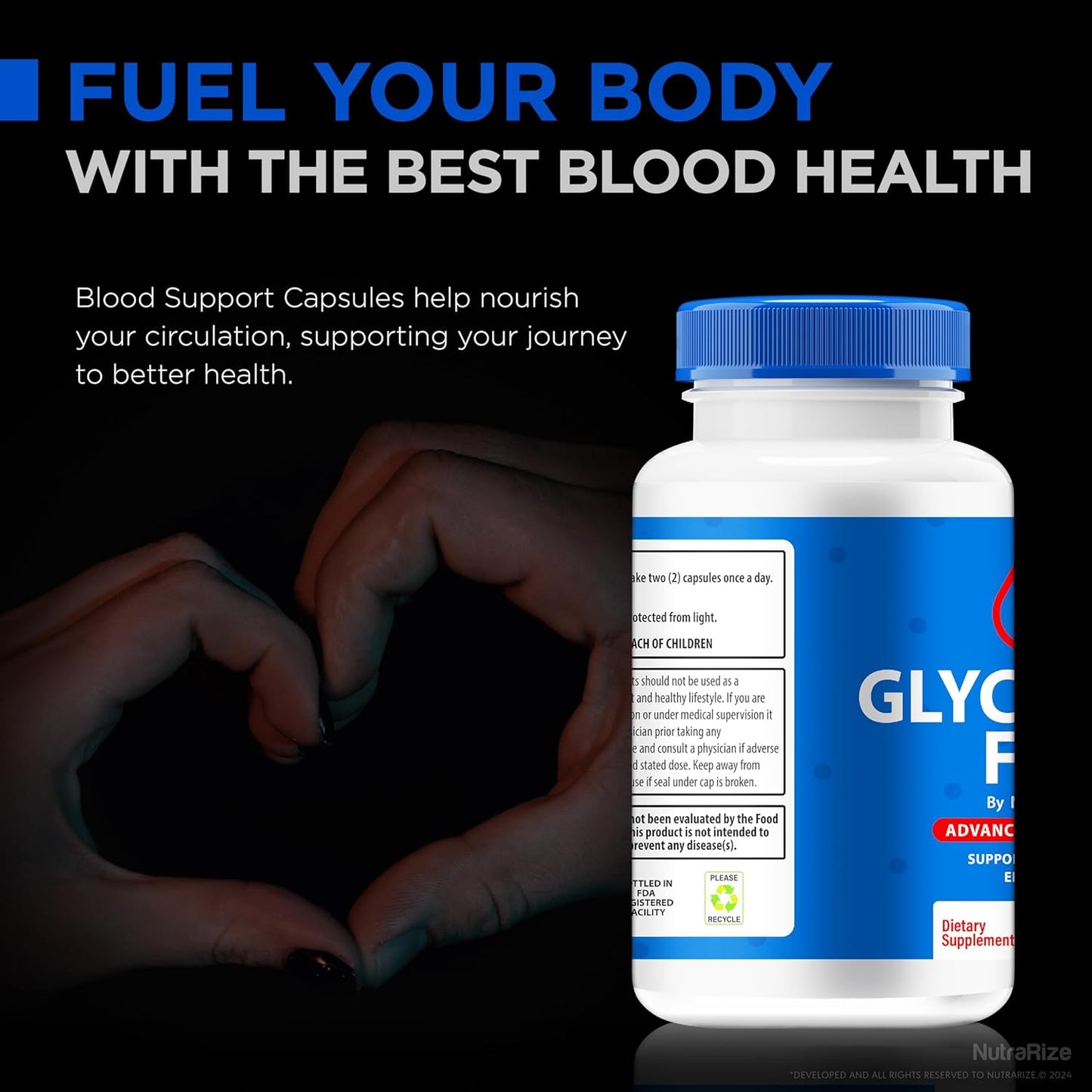 NutraRize GlycogenFix Pro Capsules: All-Natural Blood Support Formula for Stable Levels, Premium Supplement for Healthy Lifestyle (60 Capsules)