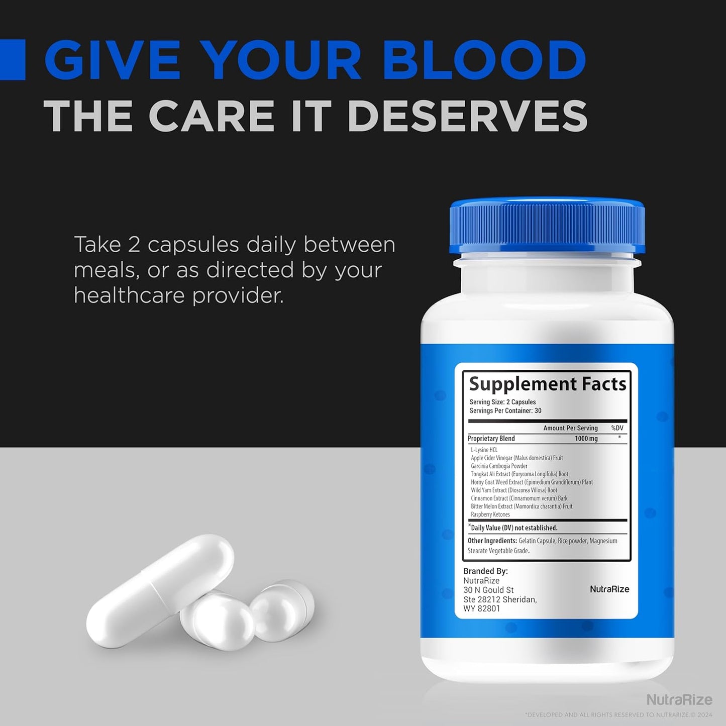 NutraRize GlycogenFix Pro Capsules: All-Natural Blood Support Formula for Stable Levels, Premium Supplement for Healthy Lifestyle (60 Capsules)