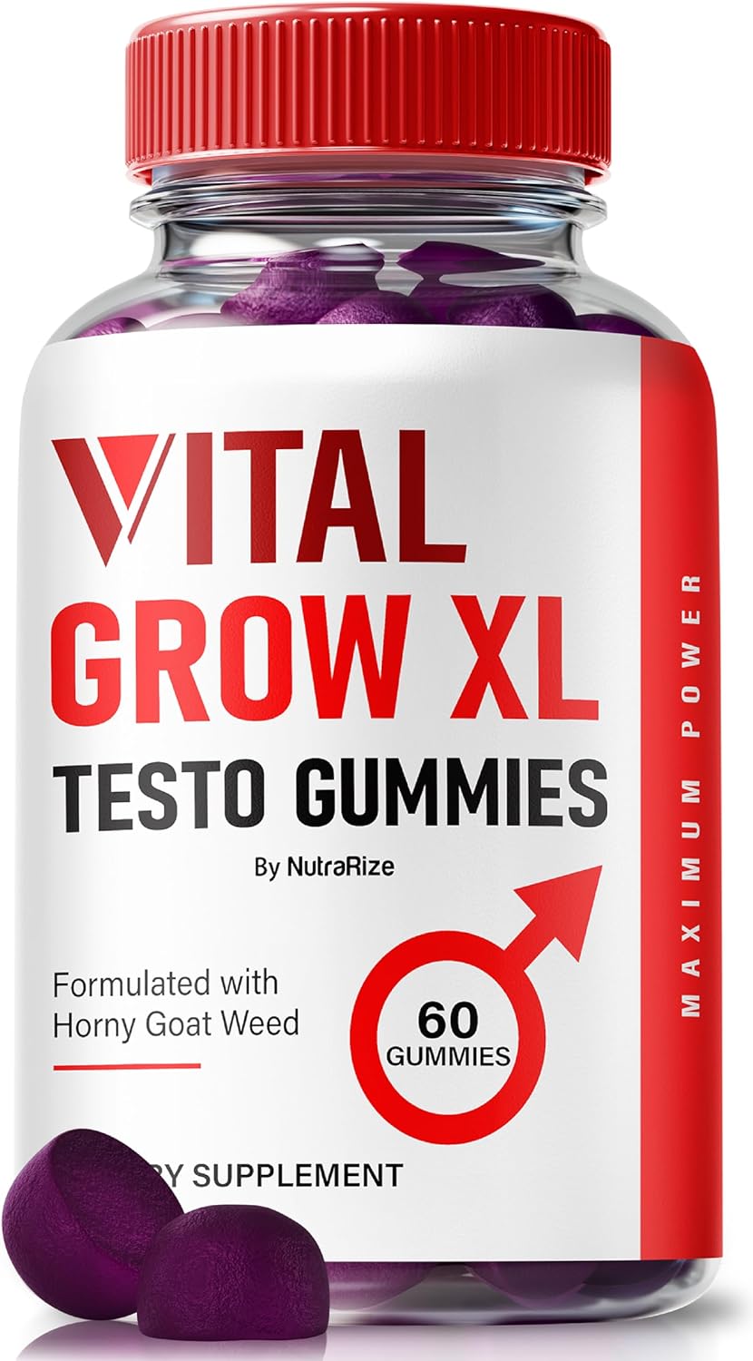 NutraRize VitalGrow XL Testo Gummies - Stamina and Confidence Boost for Men - 60 Gummies