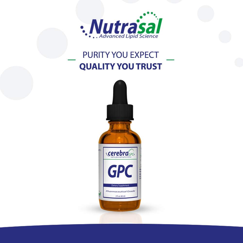 Nutrasal Cerebra GPC Liquid Supplement - Brain Booster Formula - 2 Fluid Ounces (60mL)