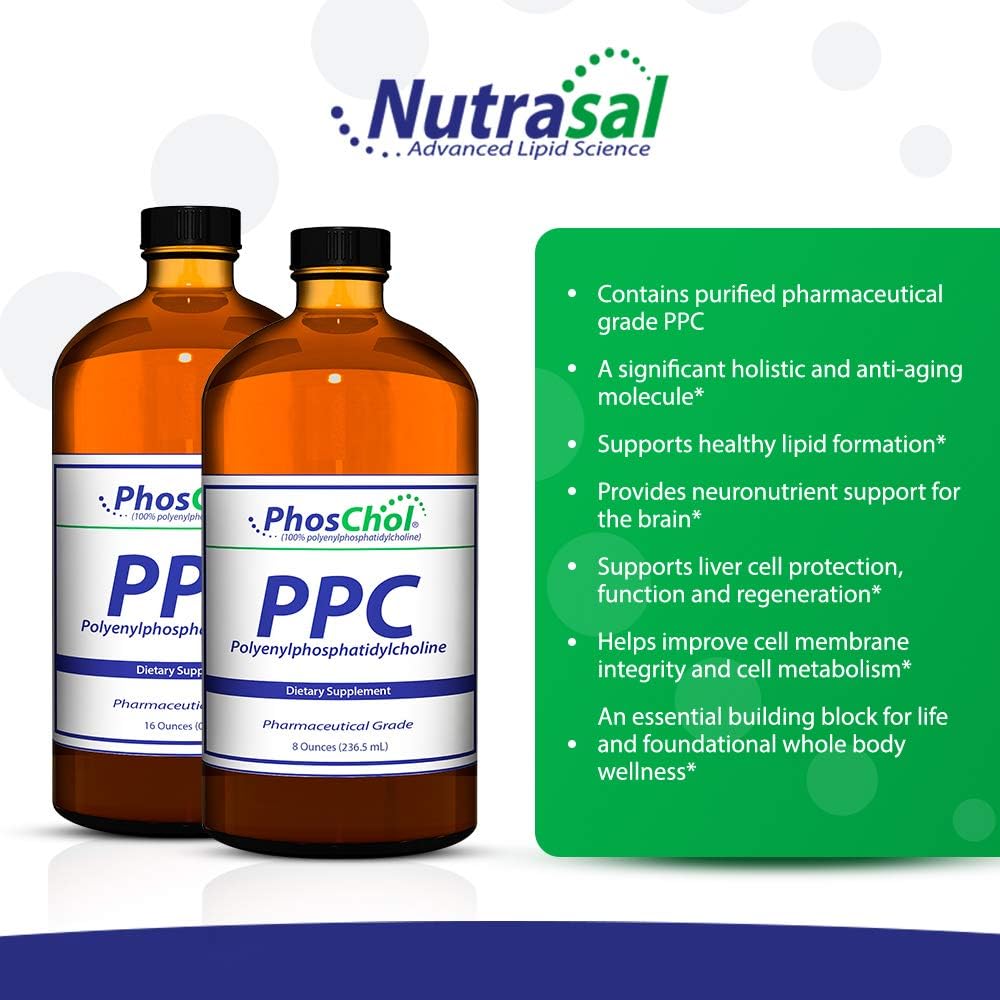 Nutrasal PhosChol Liquid Concentrate 3000mg 8 oz - Premium Quality Liver Support Supplement