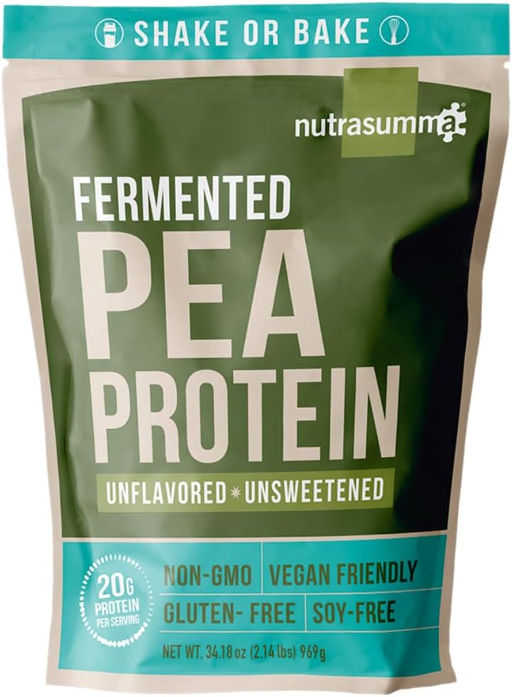 Nutrasumma Unflavored Pea Protein Powder - 100% Plant Based, Sugar Free, 2.14 LB Vegan Protein Powder