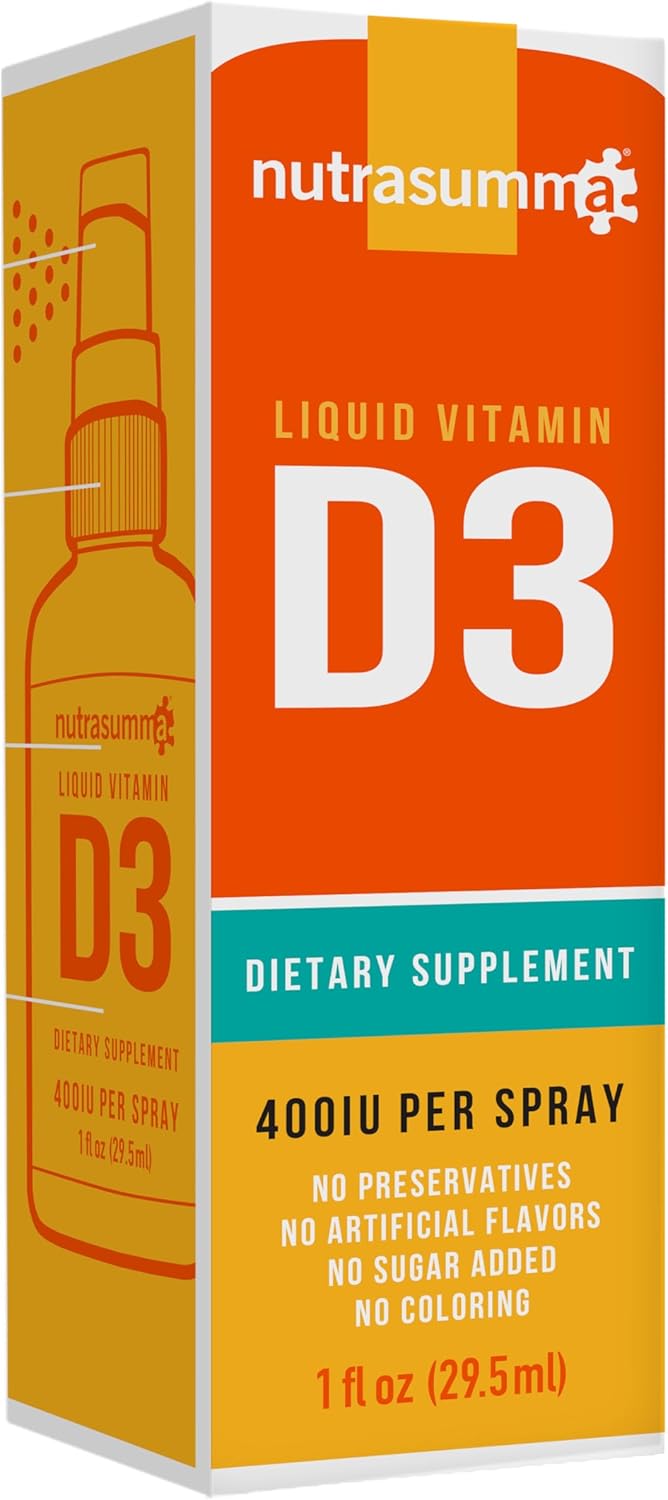 Nutrasumma Vitamin D3 Spray - 1000 IU - 1oz Bottle - High Absorption Rate for Bone Health and Immune Support