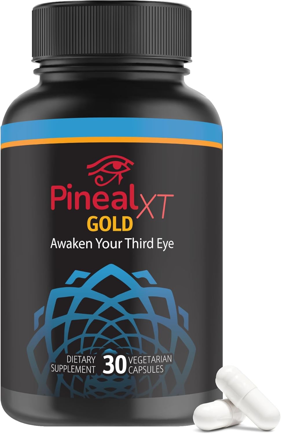 Nutraville Pineal XT Gold: Custom Formula for Pineal Gland Decalcification & Third Eye Activation - 7 Powerful Ingredients - Body Detox - Vegetarian Capsules