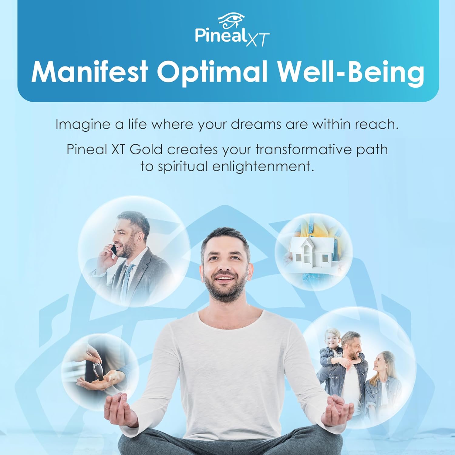 Nutraville Pineal XT Gold: Custom Formula for Pineal Gland Decalcification & Third Eye Activation - 7 Powerful Ingredients - Body Detox - Vegetarian Capsules