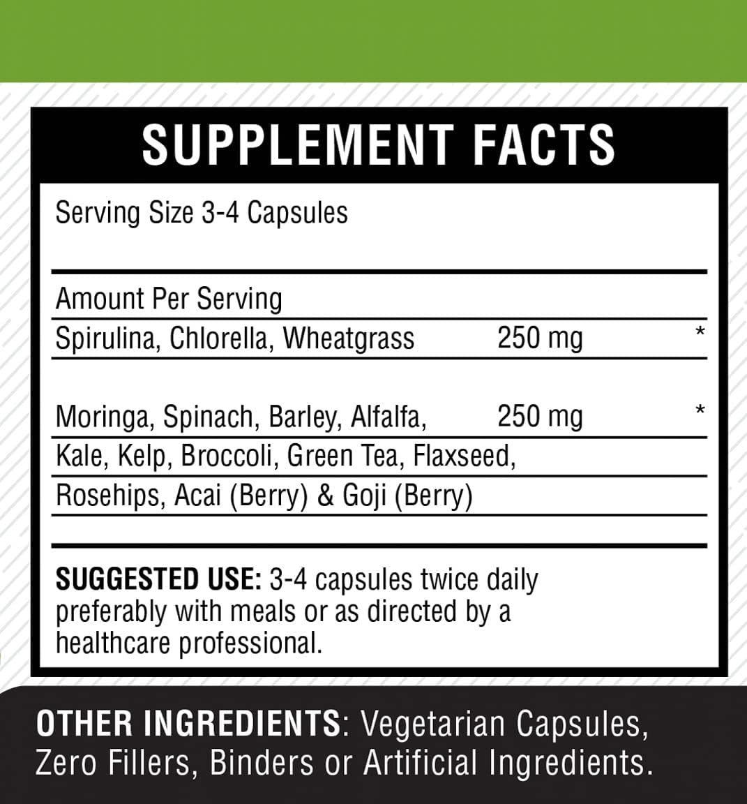 NutreeVit SuperGreens Blend with Spirulina, Chlorella, and Wheatgrass - Packed with Nutrients