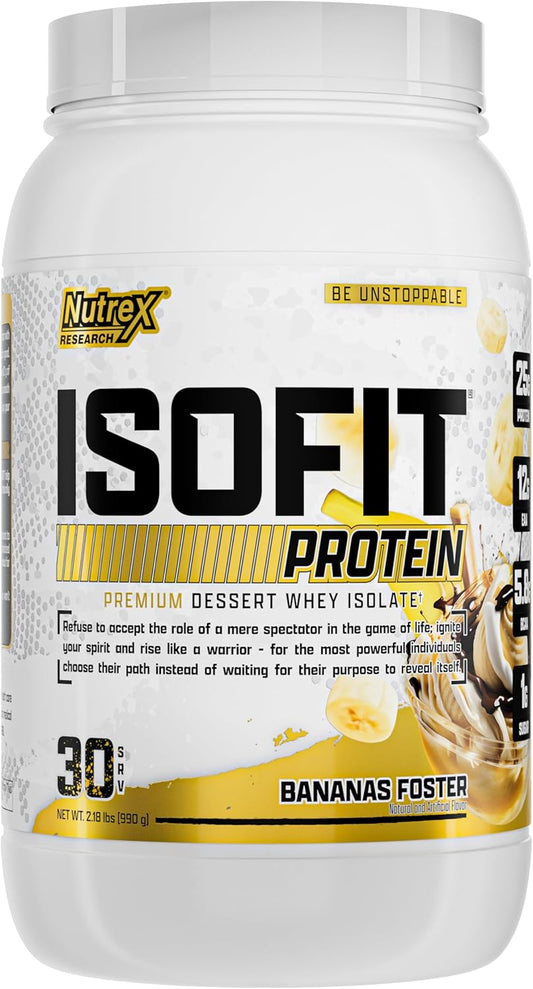 Nutrex Research IsoFit Instantized Whey Protein Isolate Powder - Bananas Foster Flavor (30 Servings)