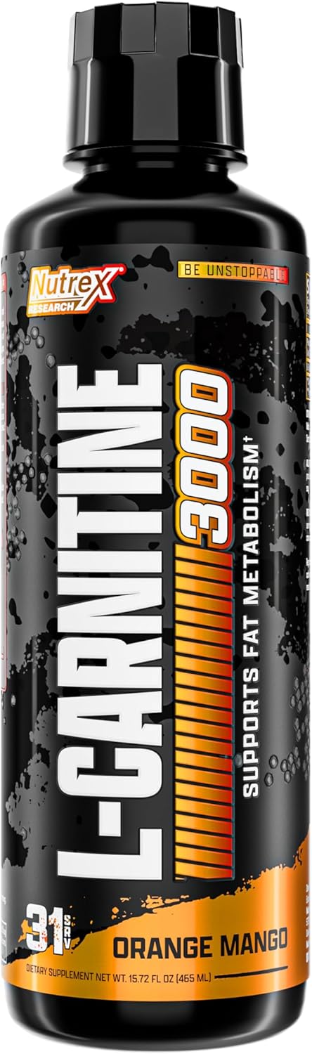 Nutrex Research Liquid Carnitine 3000 | Premium Fat Loss Support Supplement | Orange Mango Flavor | 16 Fl Oz Bottle