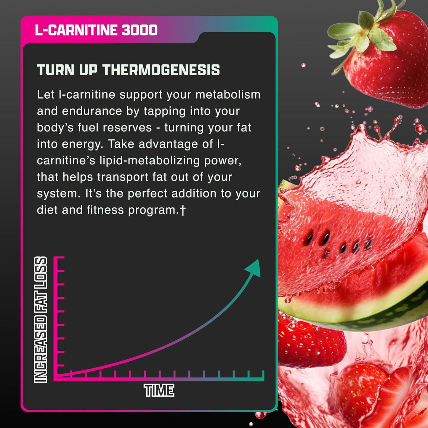 Nutrex Research Liquid Carnitine 3000 | Premium Stimulant-Free Strawberry Watermelon Carnitine