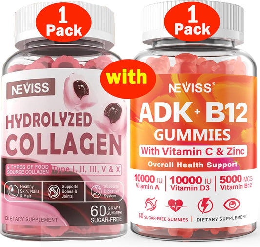 Nutri-Collagen & Vitamins Gummy Bundle: Hydrolyzed Collagen + Vitamin ADK with B12
