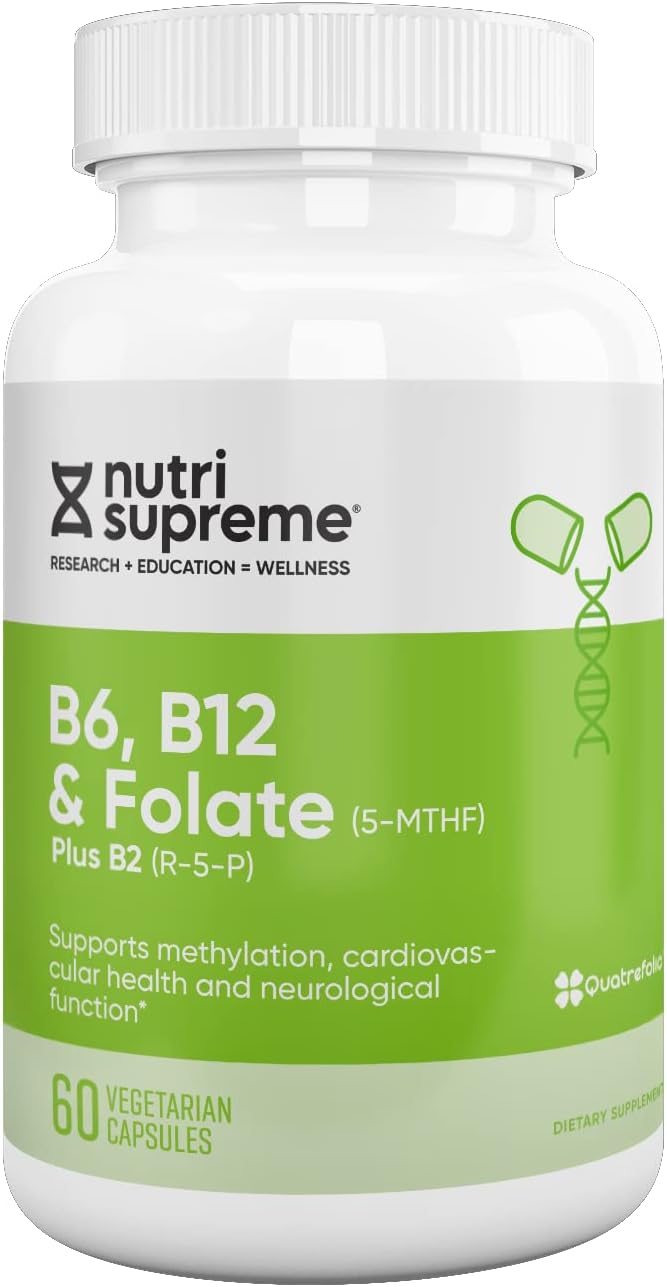 Nutri Supreme Folate with B6 and B12 for Cardiovascular Health - 60 Count