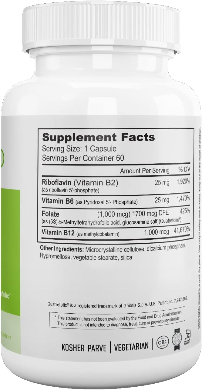 Nutri Supreme Folate with B6 and B12 for Cardiovascular Health - 60 Count
