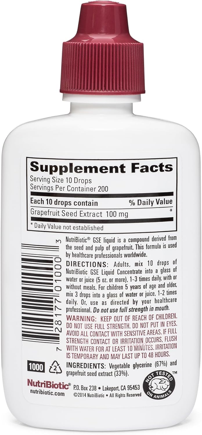 NutriBiotic GSE Liquid 2 Oz - Original Grapefruit Seed Extract Concentrate with Bioflavonoids - Immune & Health Support - Vegan, Gluten Free, Non-GMO - BoostGo Australia