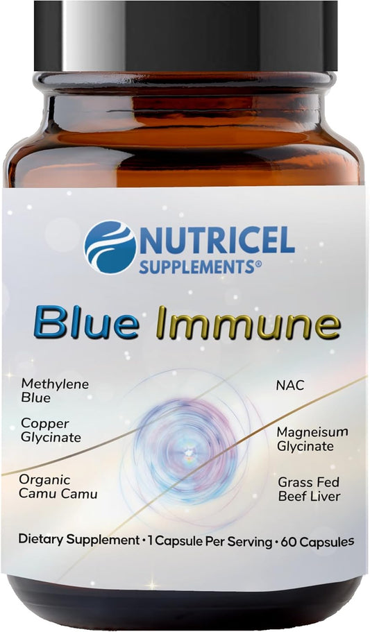 Nutricel Blue Immune Capsules with Methylene Blue, Grass-Fed Beef Liver & Magnesium bisglycinate - 60 ct