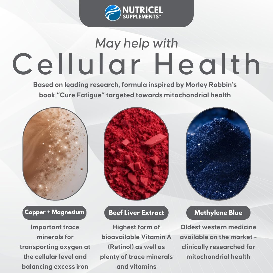 Nutricel Blue Immune Capsules with Methylene Blue, Grass-Fed Beef Liver & Magnesium bisglycinate - 60 ct